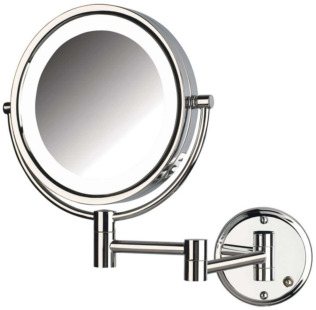 Jerdon Reversible 8x/1x LED-Lighted Hardwired Makeup Mirror - 2 Finishes