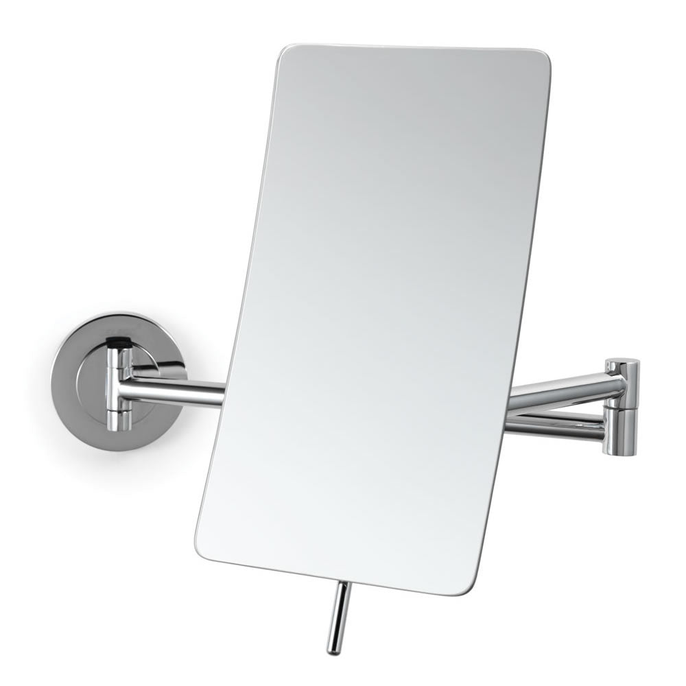 Sleek, with edge-to-edge magnification at 5x - not often found in a rectangular mirror. Polished Chome finish.
