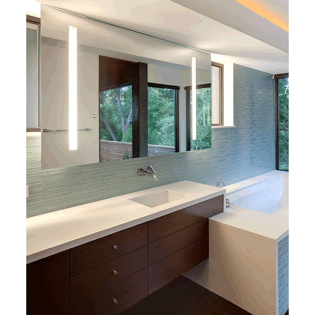Electric Mirror Fusion Natural-Light Bathroom LED Mirror with Clean, Strong Lines - 5 Sizes