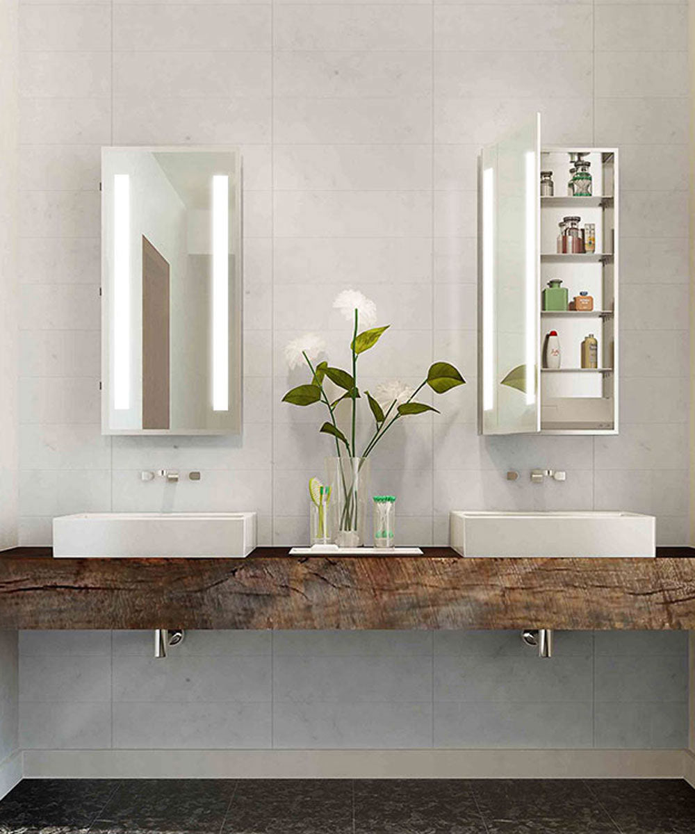 Ascencion ADA LED Mirrored Cabinet, 3 Sizes & Hinges - Electric Mirror - Perfect Makeup Mirrors
