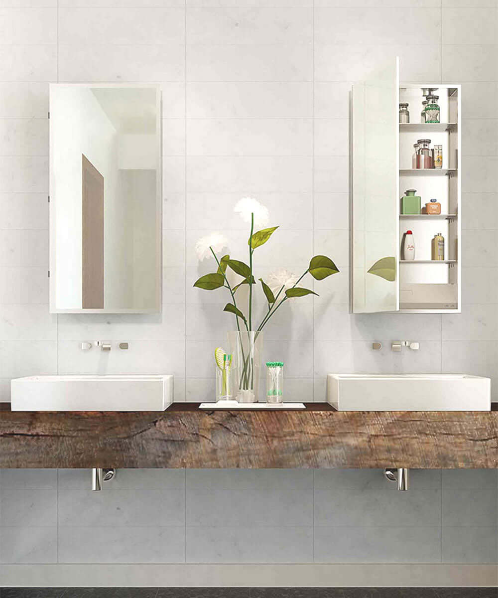 Electric Mirror Simplicity 23.5" ADA Mirrored Cabinet, Lighted Interior + GFCI Outlet + 4 USB Ports