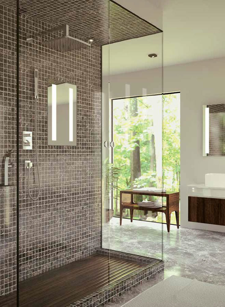 Electric Mirror Acclaim LED shower miirror is electrically heated for a fog-free experience.