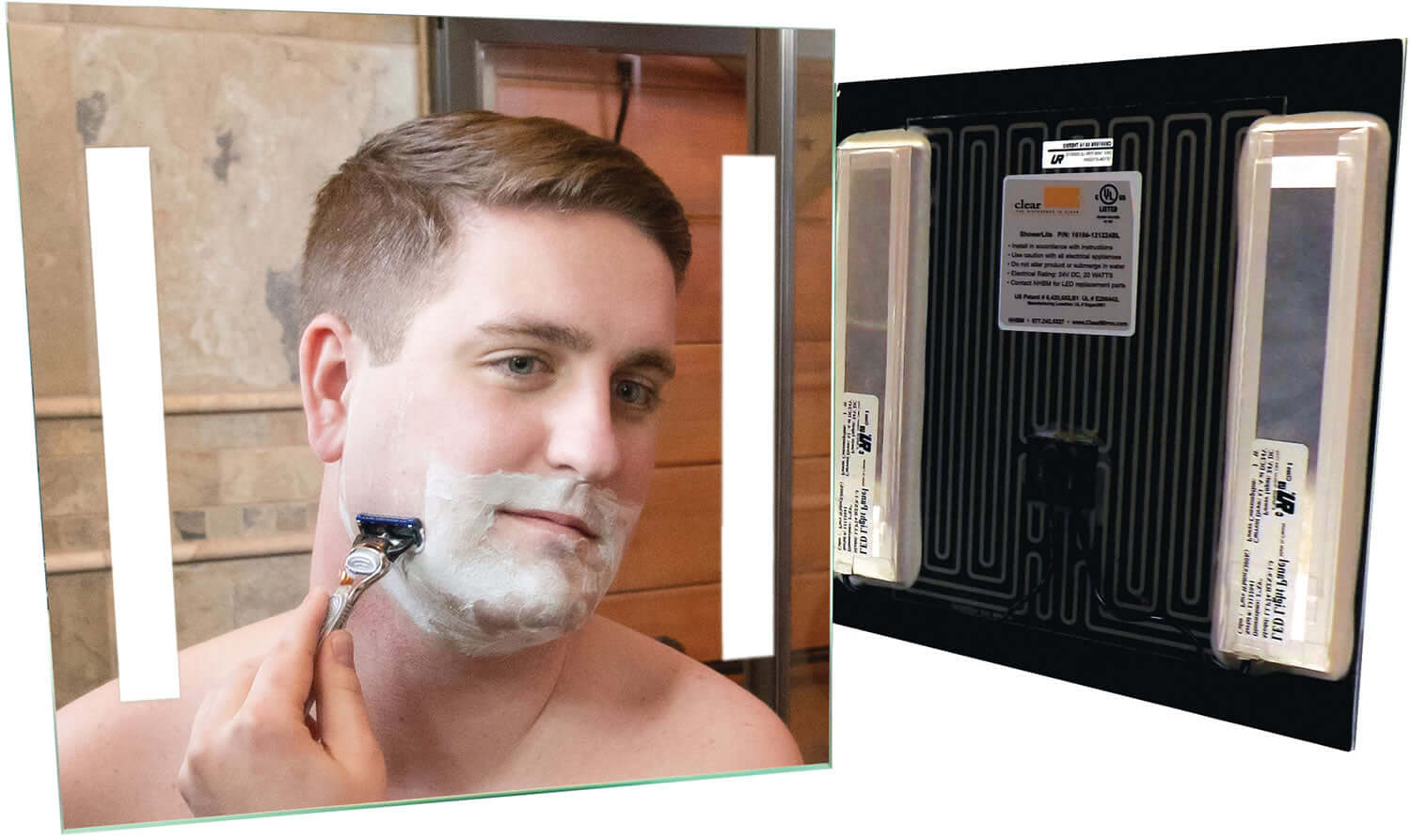 ClearMirror LED Lighted, Heated Fog-Free Shower Mirror - Total Luxury in the Shower