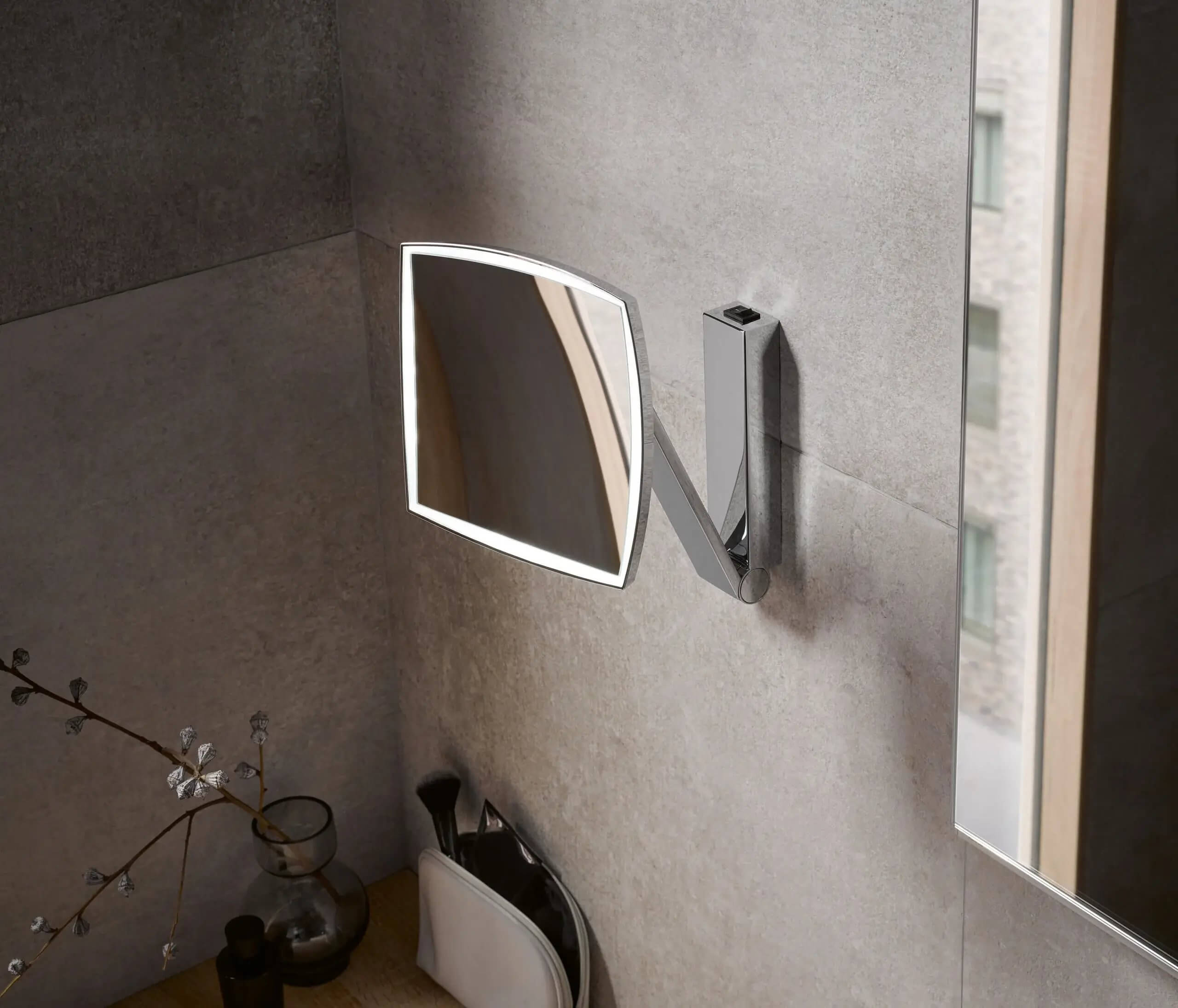KEUCO Square 5x Hardwired 6,500k (Daylight) LED Cosmetic Mirror with Rocker Switch