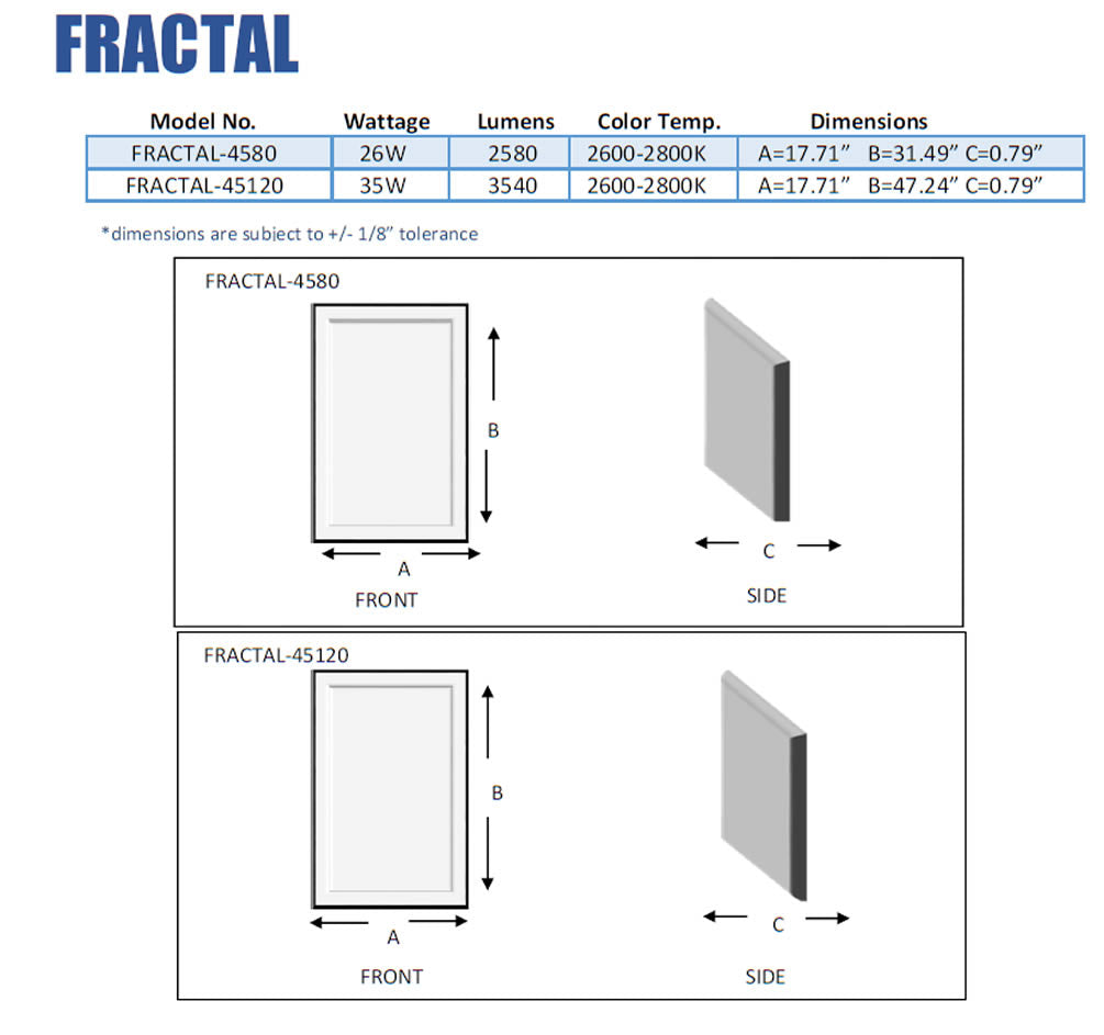 ADA Fractal Backlit LED Mirror, Beveled Border | Aamsco - Perfect Makeup Mirrors