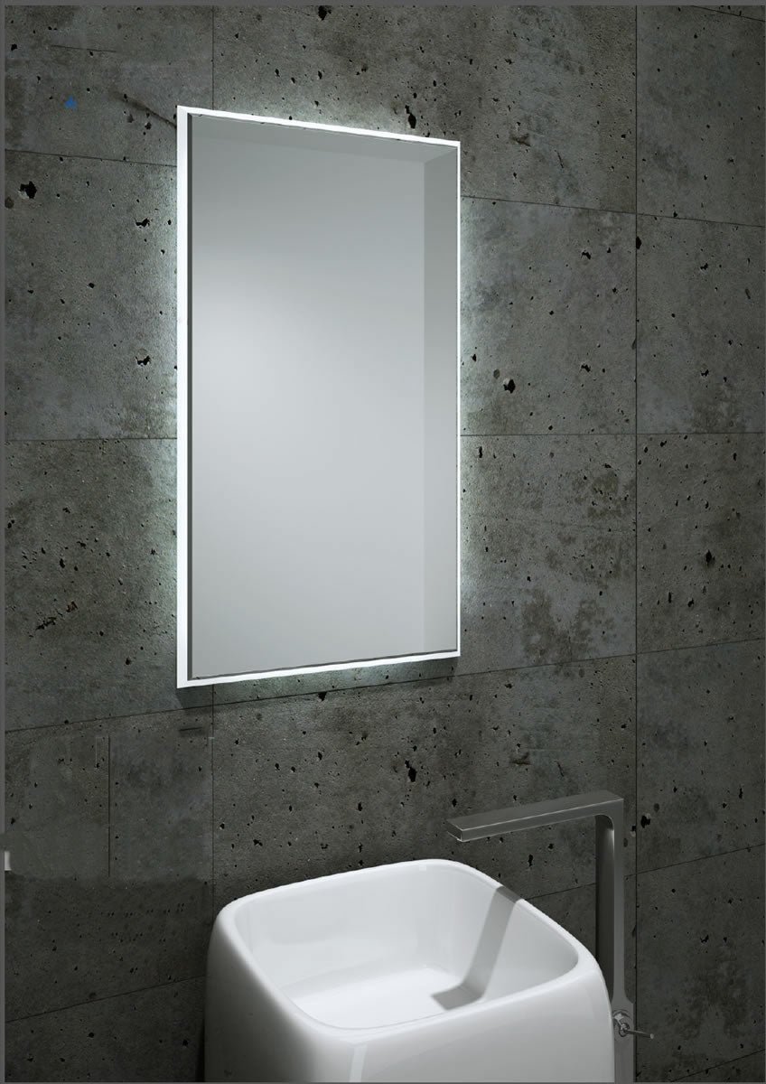 ADA Fractal Backlit LED Mirror, Beveled Border | Aamsco - Perfect Makeup Mirrors