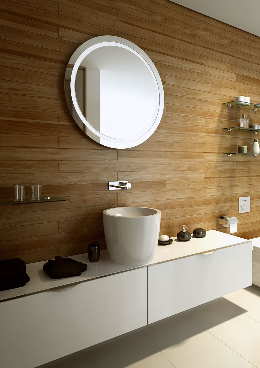 Aamsco Mercury Backlit Mirror Illuminated by an Interior LED Border - Perfect Makeup Mirrors