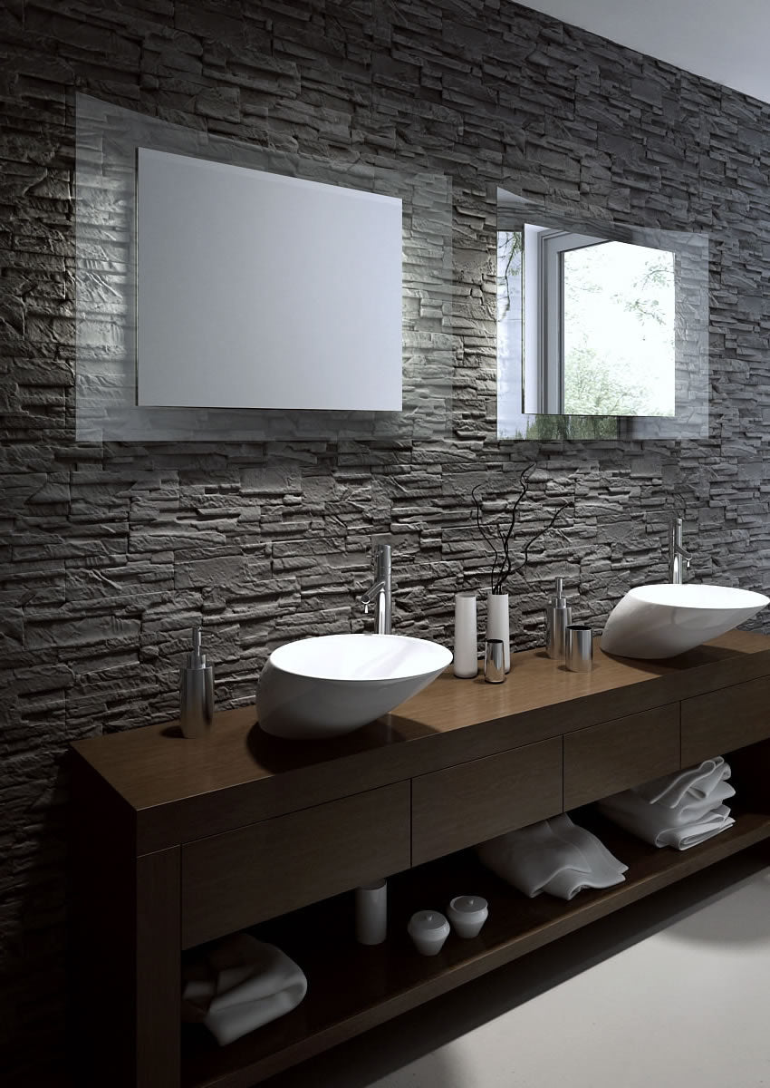 Aamsco MISTER Backlit Mirror is LED Illuminated From the Rear on Architecturally Curved Glass - Perfect Makeup Mirrors