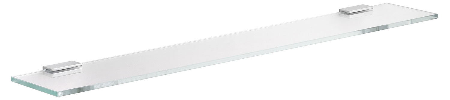 Edition 11 Crystalline Glass Shelf with Brackets, 2 Sizes, Polished Chrome or Brushed Nickel - Keuco