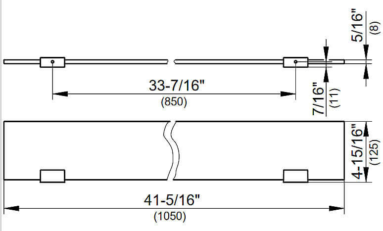 Keuco Edition 11 Crystalline Glass Shelf with Brackets, 2 Sizes, Polished Chrome or Brushed Nickel