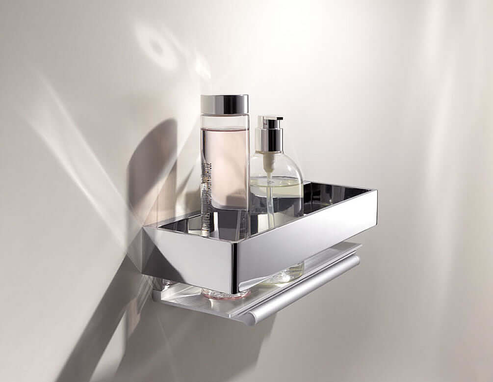 Edition 11 Shower Basket with Built-In "Secret" Squeegee, 5 Finishes - Keuco
