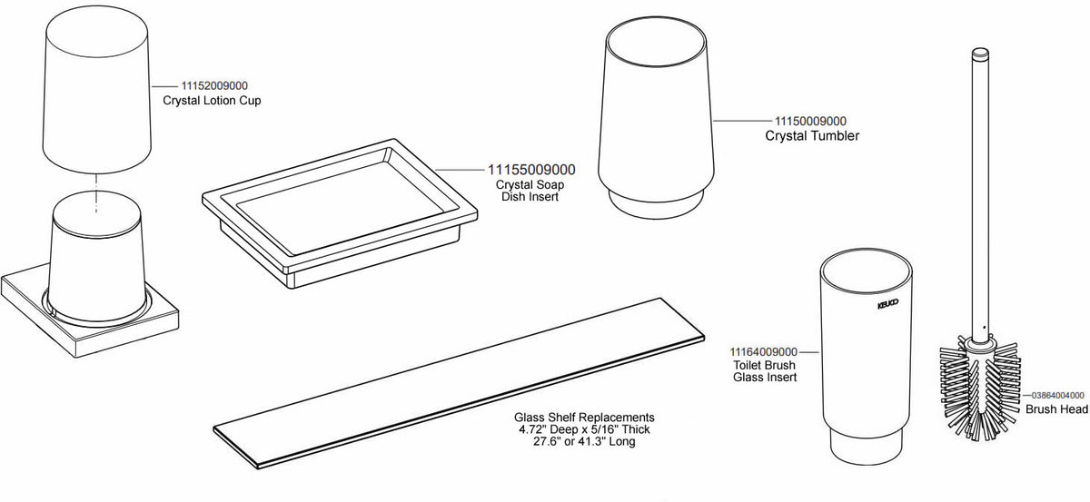 Edition 11 Replacement Parts - Crystal, Glass, and More - Keuco