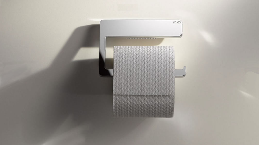 Keuco Collection Moll Toilet Paper Holder with Lid and Spare Roll Holder