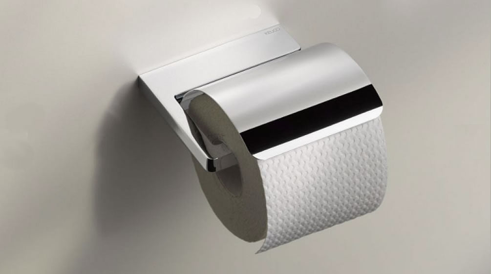 Collection Moll Toilet Paper Holder with Lid and Spare Roll Holder - Keuco - Perfect Makeup Mirrors