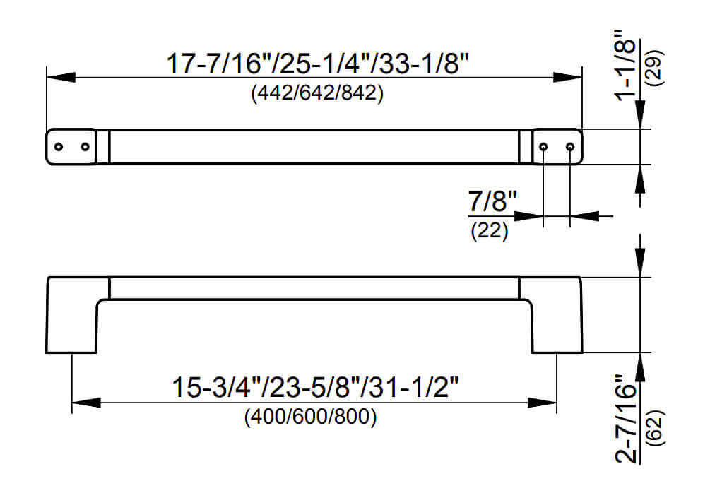Keuco Collection Moll Towel Bar, Polished Chrome, 3 Sizes