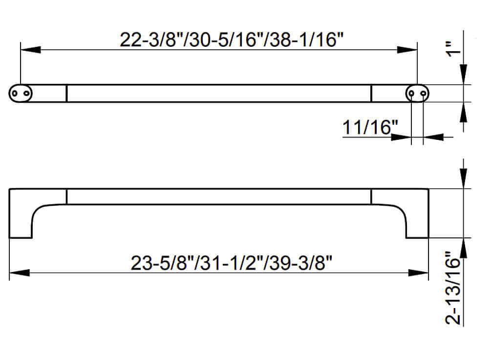 Keuco Edition 400 Towel Bar 3 Sizes, Black, Chrome, or Nickel