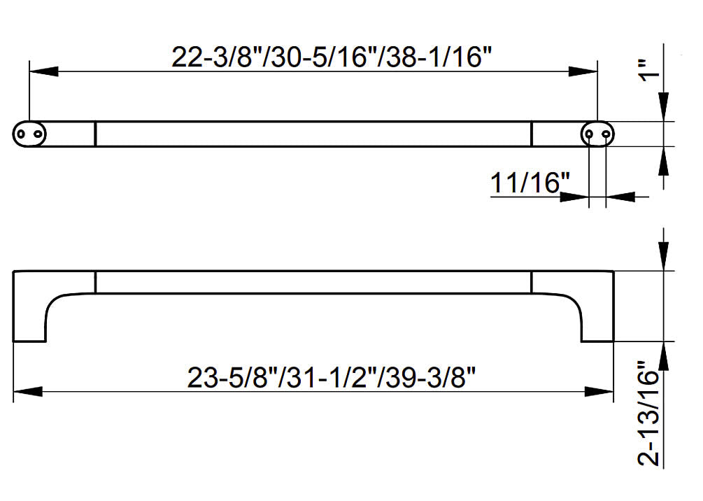 Edition 400 Towel Bar 3 Sizes, Black, Chrome, or Nickel - Keuco