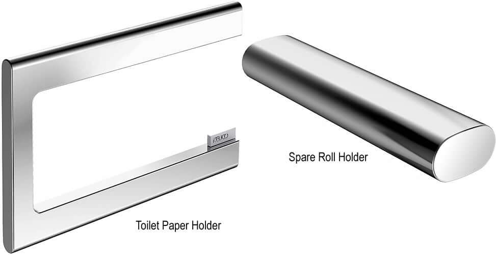 Keuco Edition 400 Toilet Paper Holder and Spare Roll Holder - 3 Finishes