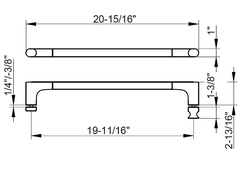 Keuco Edition 400 Shower Door Handle - 15-3/4" - Use as a Towel Bar