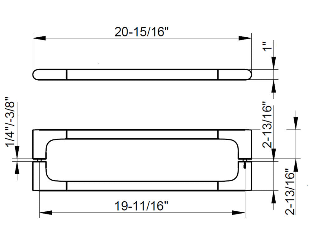 Keuco Edition 400 Shower Door Handle - 15-3/4" - Use as a Towel Bar