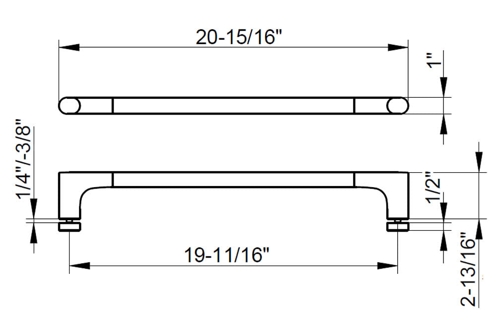 Keuco Edition 400 Shower Door Handle - 15-3/4" - Use as a Towel Bar
