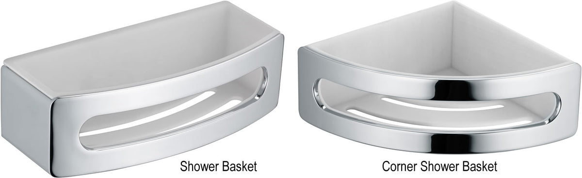 Elegance Shower Basket Shelves - Straight and Corner - Keuco - Perfect Makeup Mirrors