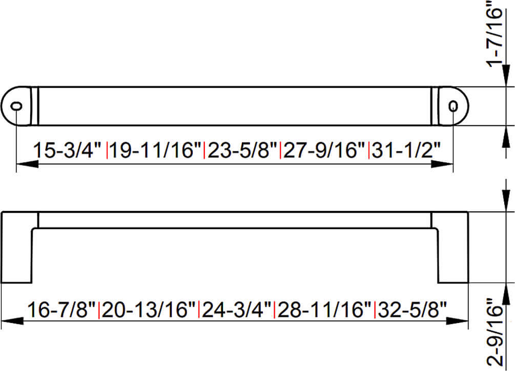 Keuco Elegance Polished Chrome Grab Bar - 8 Sizes from 16" to 44"