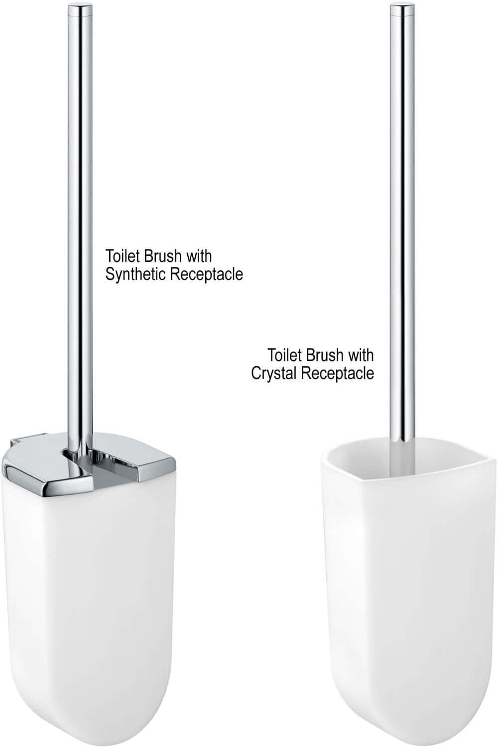 Keuco Elegance Toilet Brush Sets - with Crystal or Synthetic Receptacles