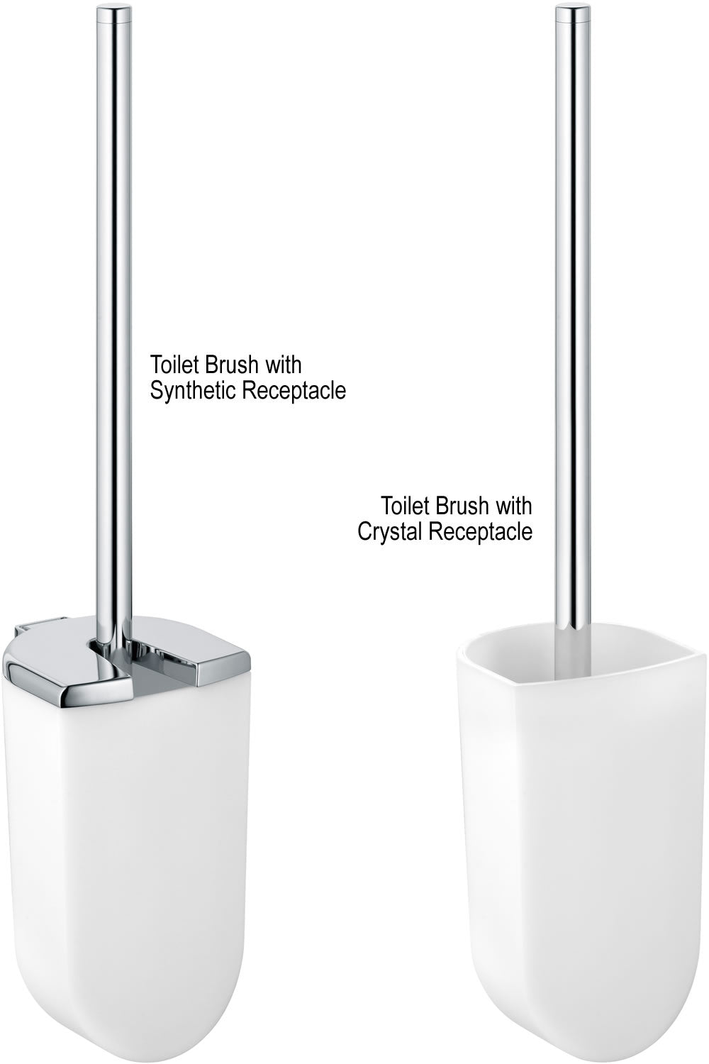 Elegance Toilet Brush Sets - with Crystal or Synthetic Receptacles - Keuco - Perfect Makeup Mirrors