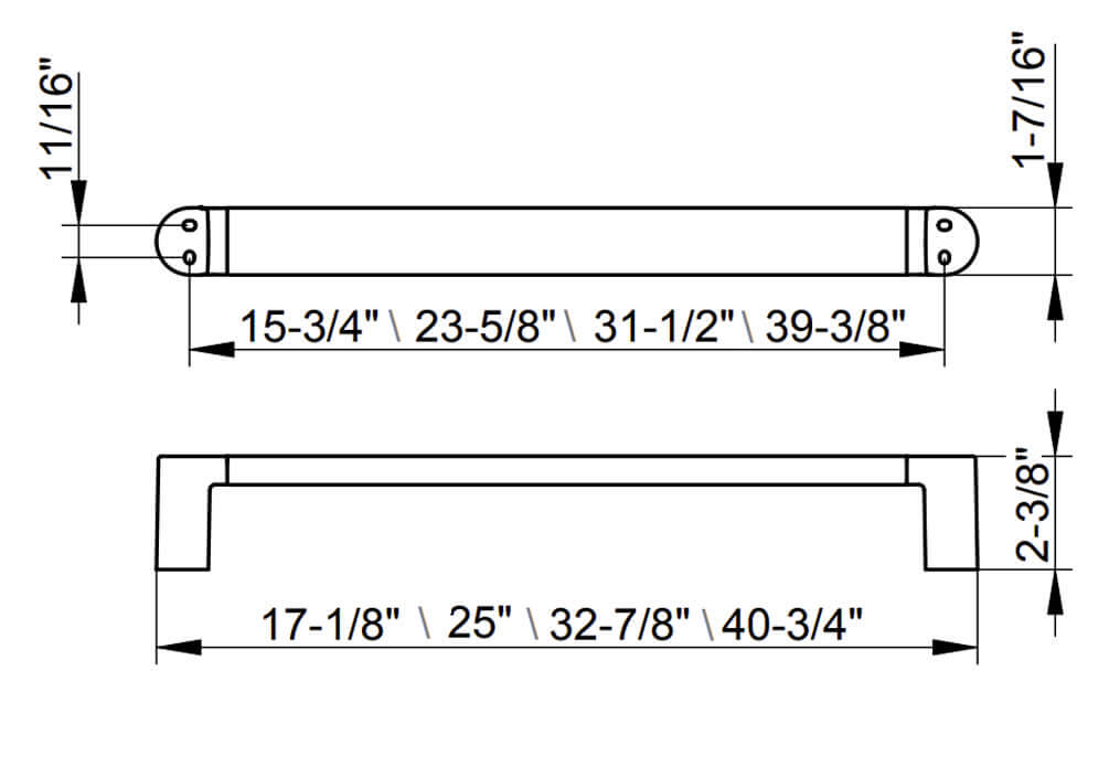Keuco Elegance Polished Chrome Towel Bar 4 Sizes