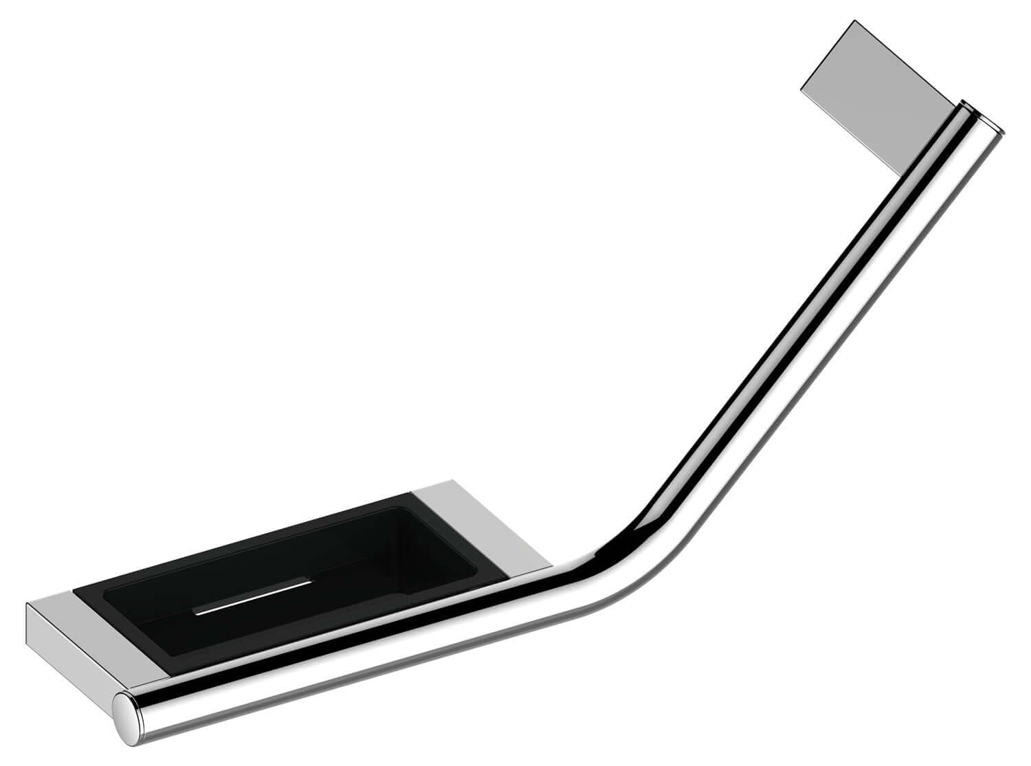Keuco Plan 135° Grab Bar & Soap Holder, Chrome or Stainless