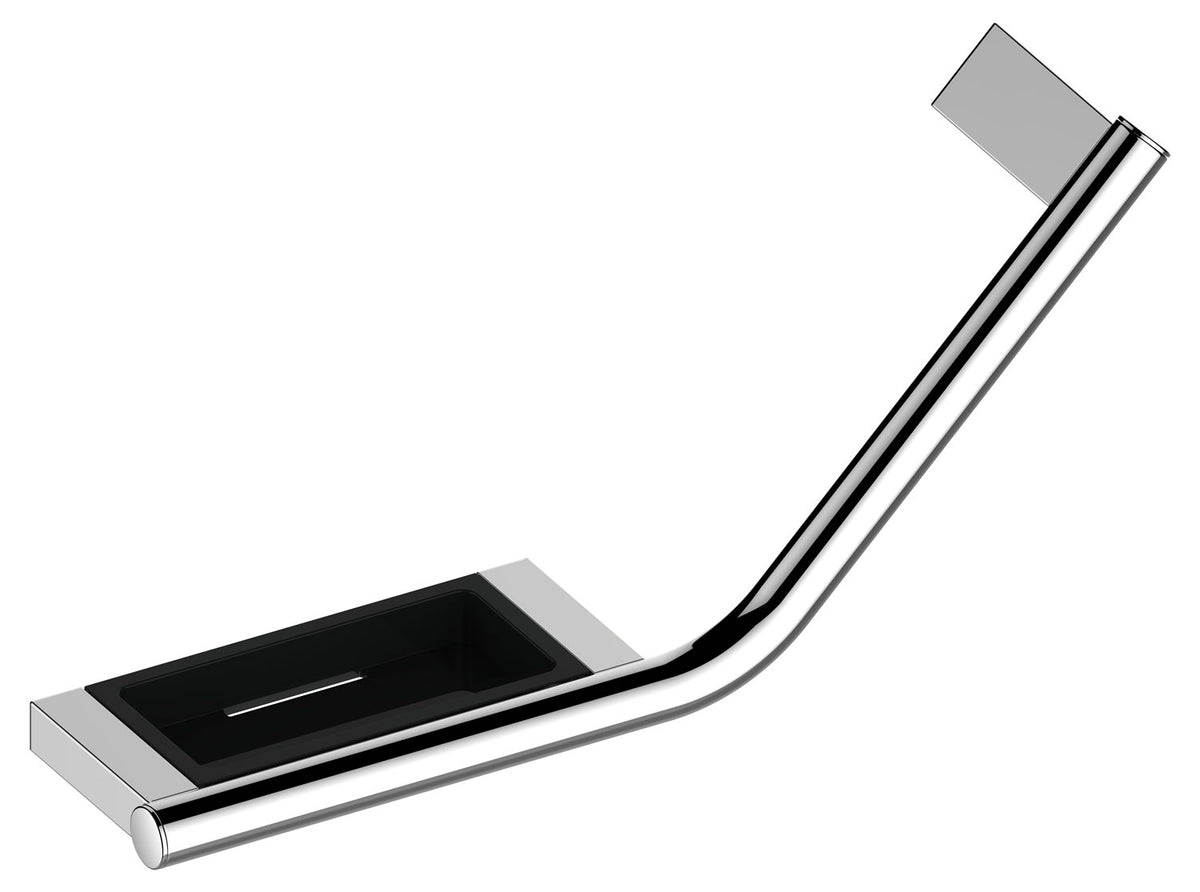 Plan 135° Grab Bar & Soap Holder, Chrome or Stainless - Keuco - Perfect Makeup Mirrors