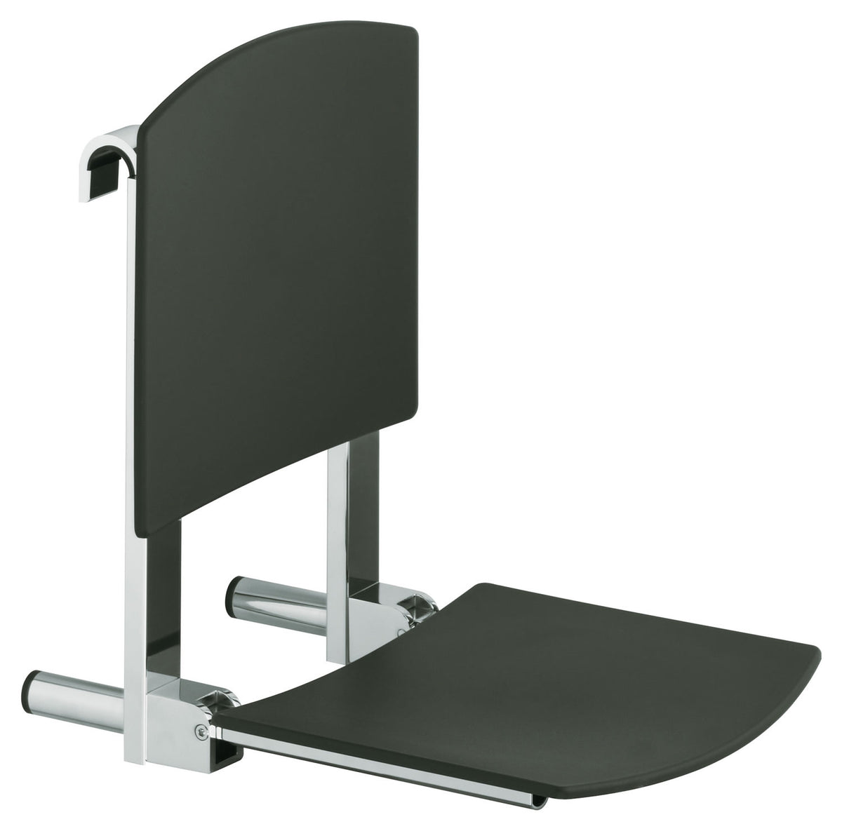 Plan Care Rail-Mount Tip-Up Backed Shower Seat, 3 Finishes - Keuco - Perfect Makeup Mirrors