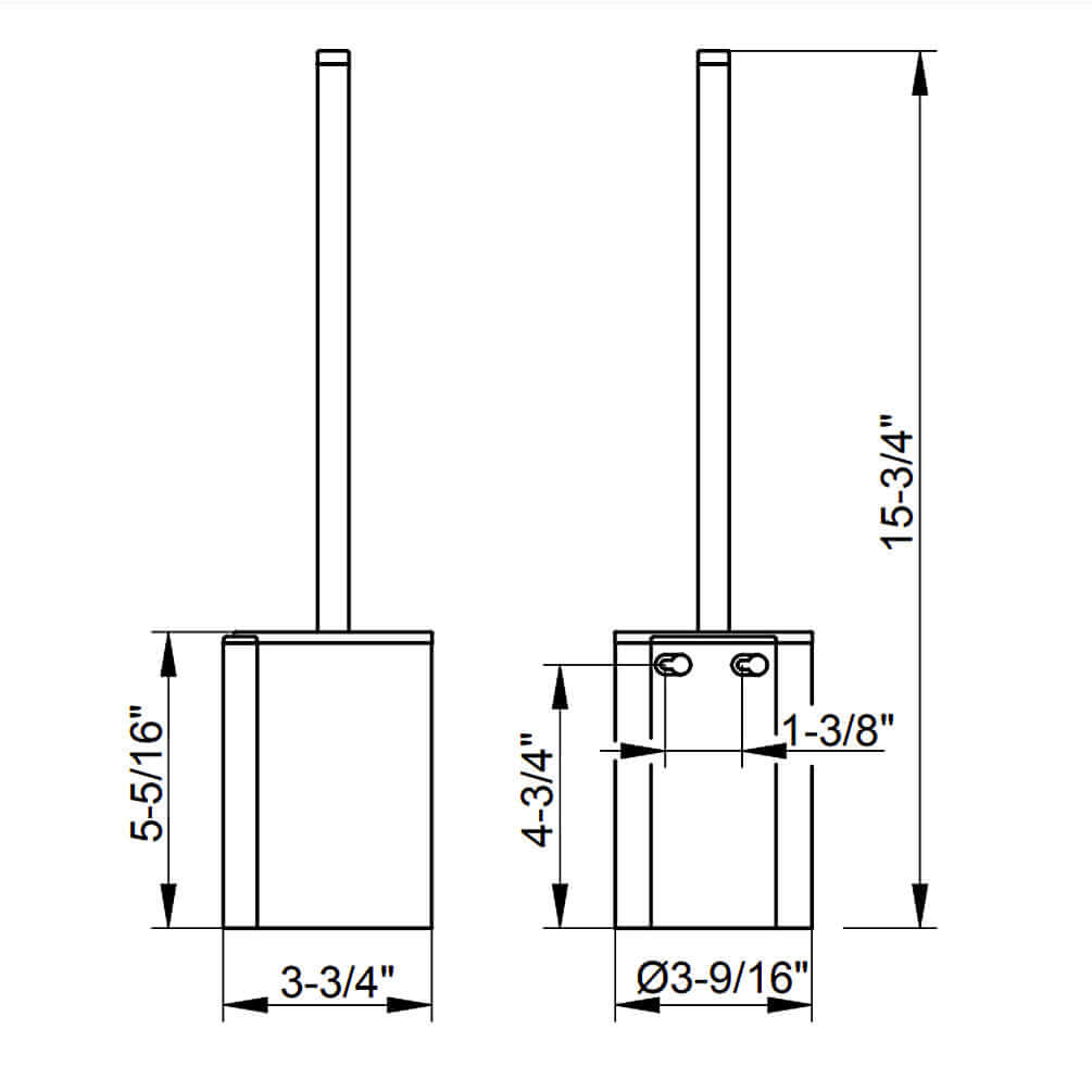 Keuco Plan Floor-Standing Toilet Brush Set with White Synthetic Insert