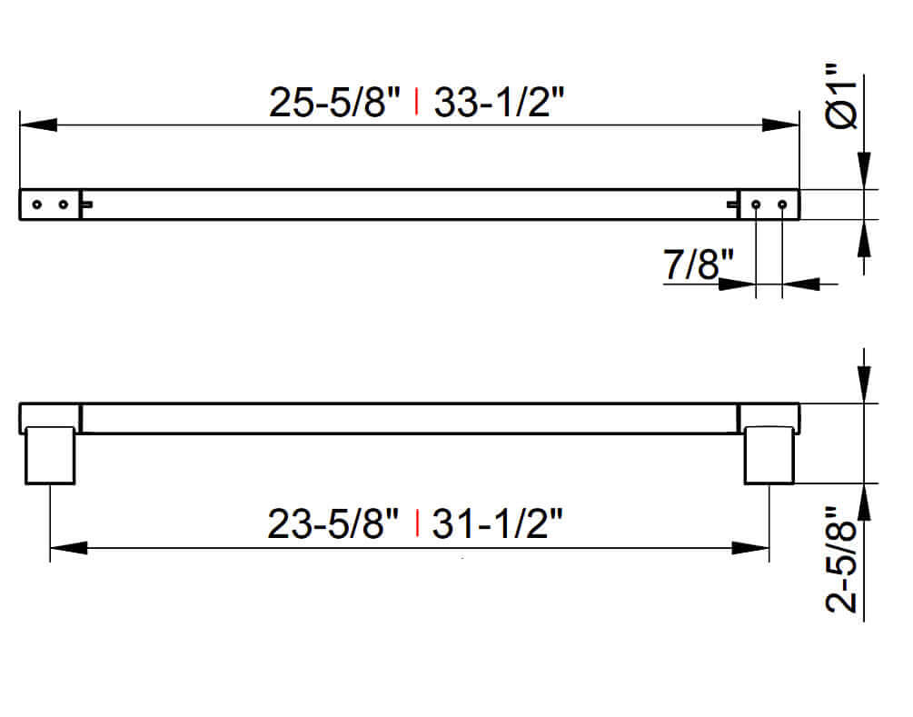 Keuco Black Collection Aluminum Towel Bar - 26" or 34"