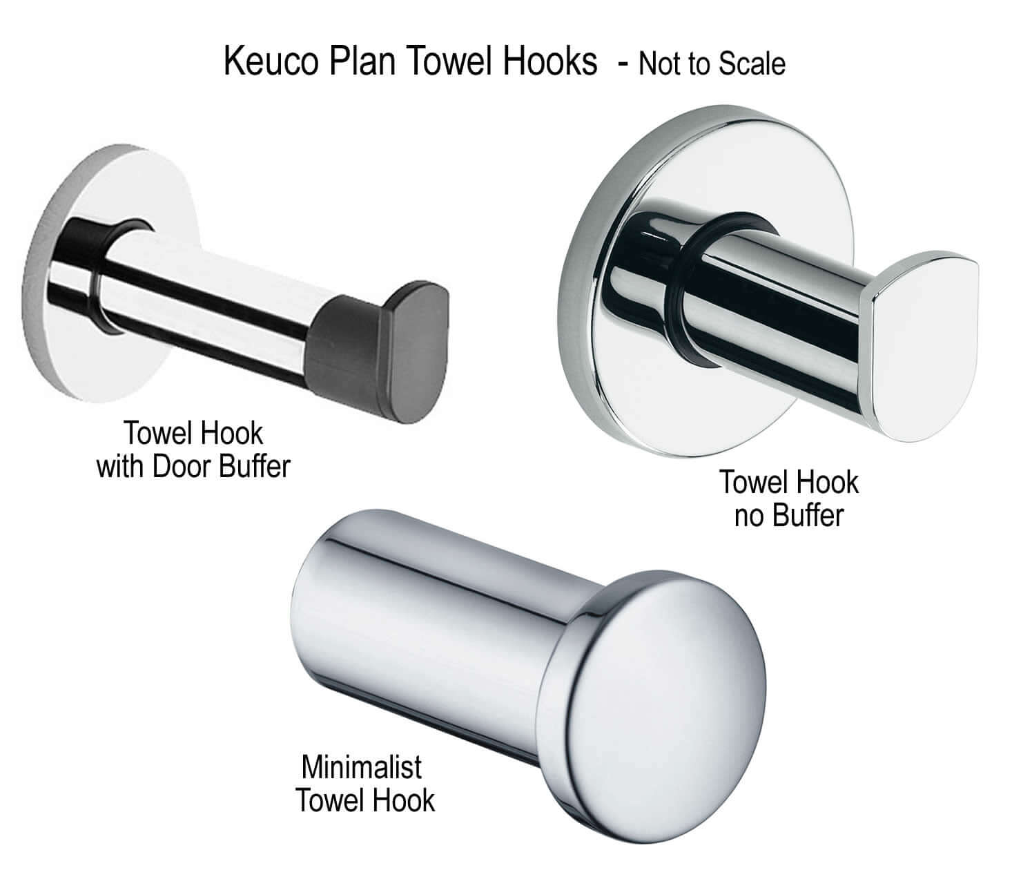 Keuco Plan Towel Hooks in 3 Configurations