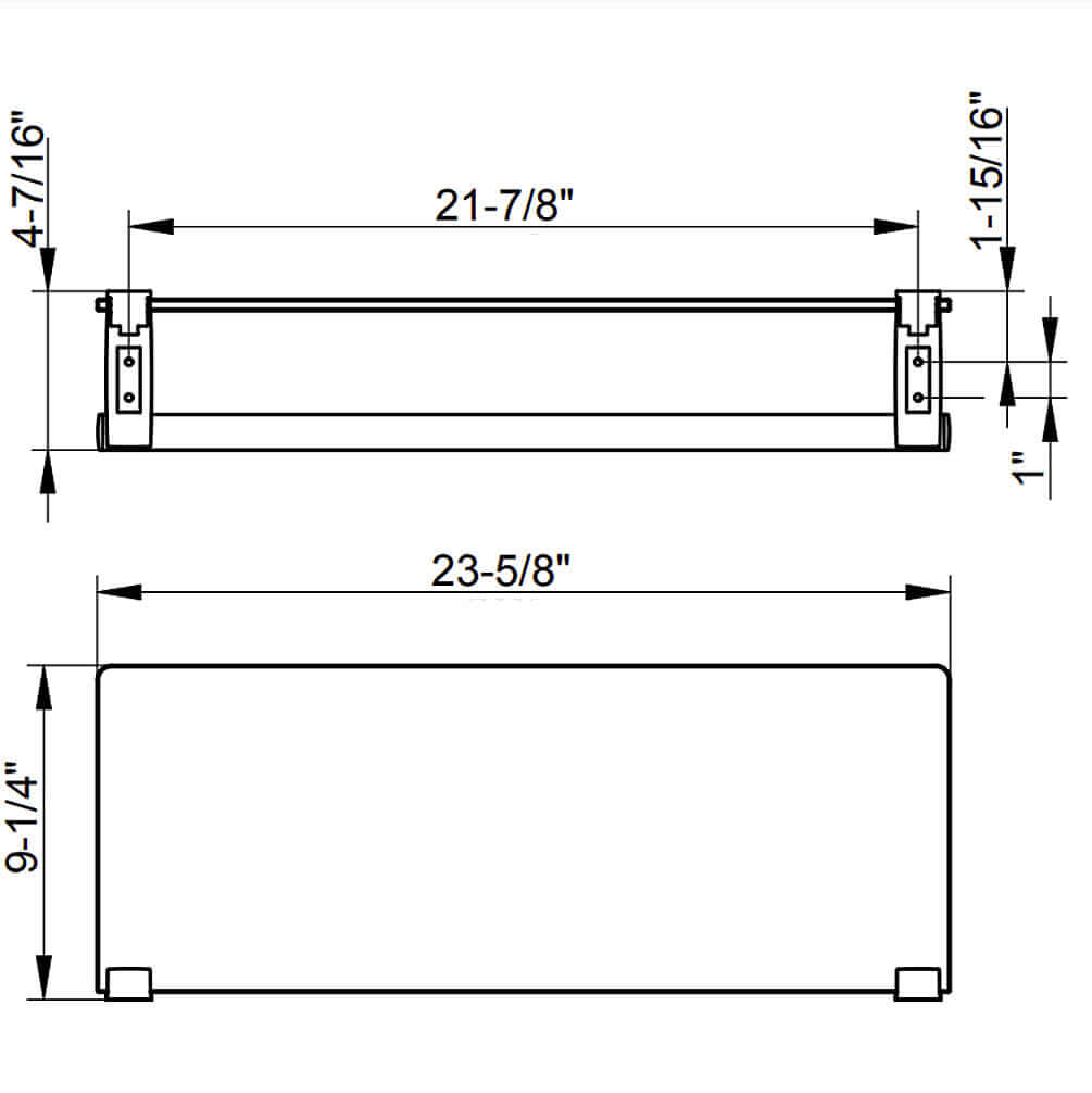 Keuco Plan Towel Rack with Tempered Glass Shelf, Polished Chrome or Stainless Steel