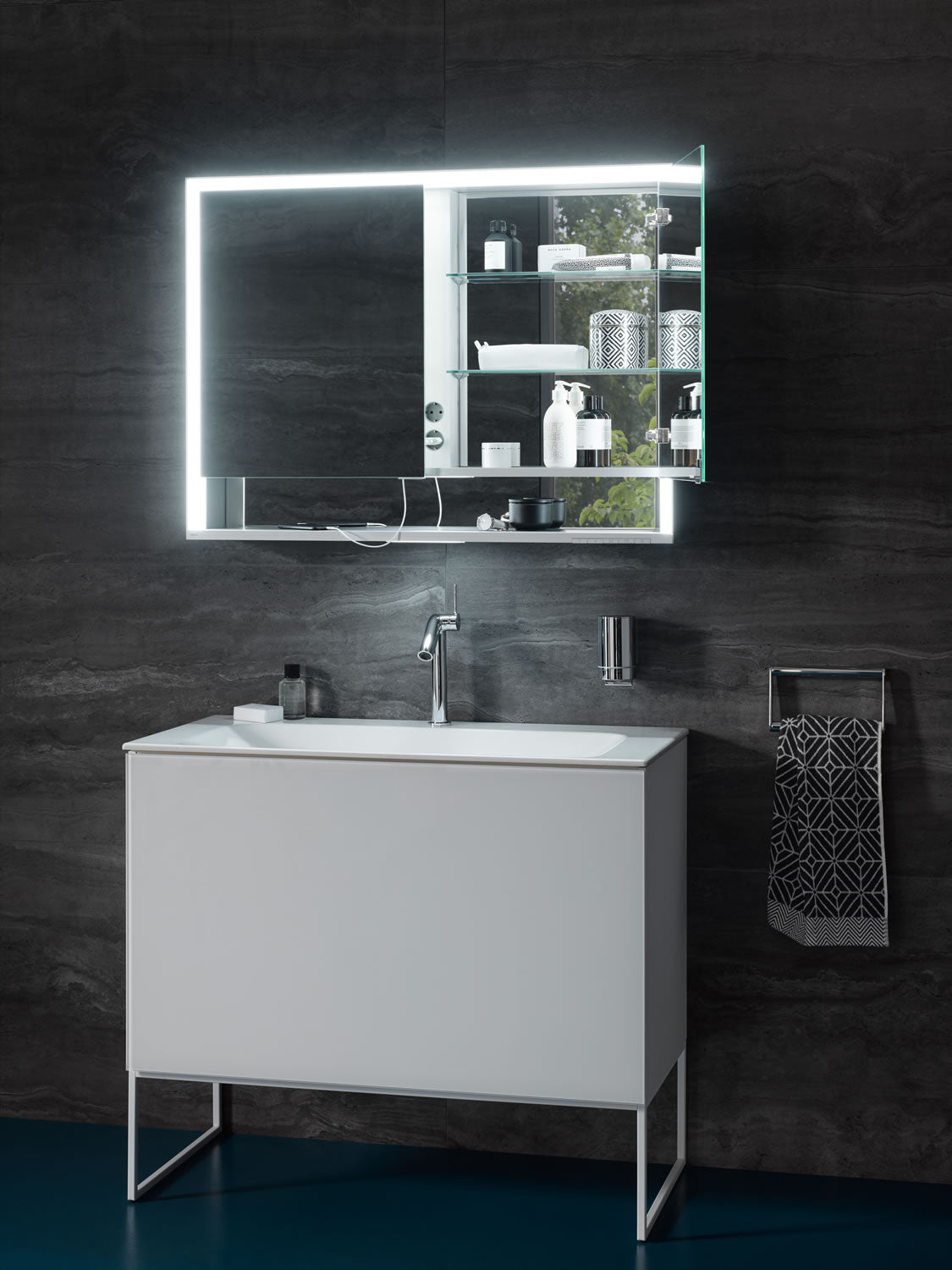 Keuco Royal Lumos Smart LED 1-Door Mirrored Bathroom Cabinet