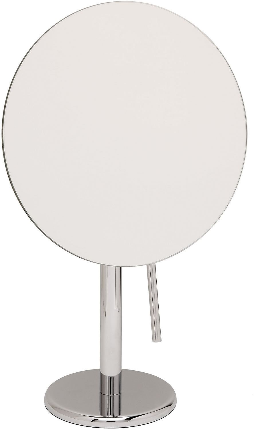 The Miroir Brot Epure free-standing makeup mirror in Polished Chrome. There are 30+ other finishes available to complement your bathroom design.