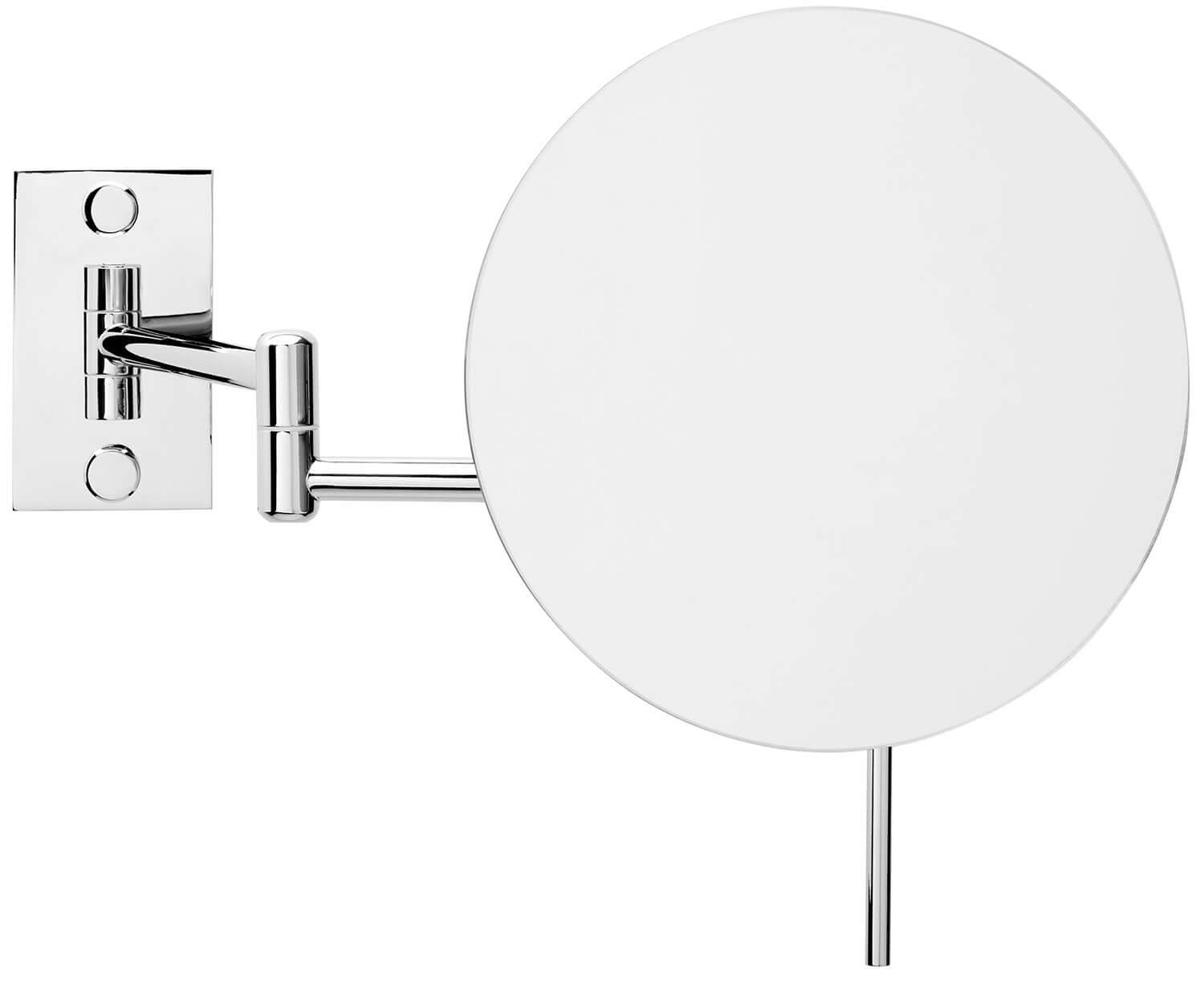 The Miroir Brot Epure in Polished Chrome. Notice the little handle protruding beneath the face of the mirror. It allows you to adjust to any angle without fingerpringing the mirror face, keeping it pristine and beautiful.