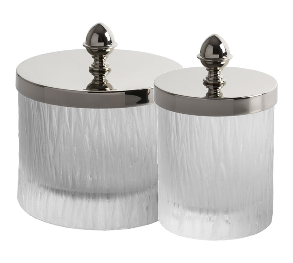 Bambou Q-Tip Holders in 2 Sizes and 27 Finishes - Cristal & Bronze - Perfect Makeup Mirrors