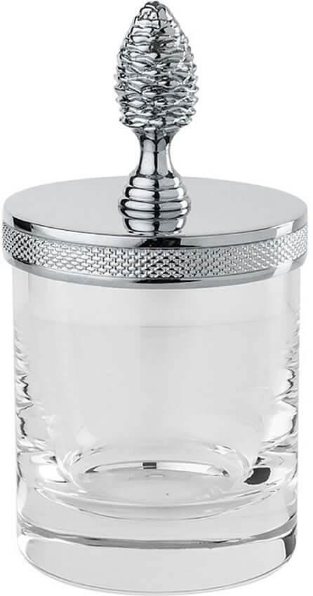 Small Q-Tip Jar with Pinecone Handle