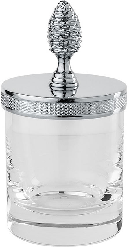 Pine Cone Lid Q-Tip Jar - Cristal & Bronze - Perfect Makeup Mirrors