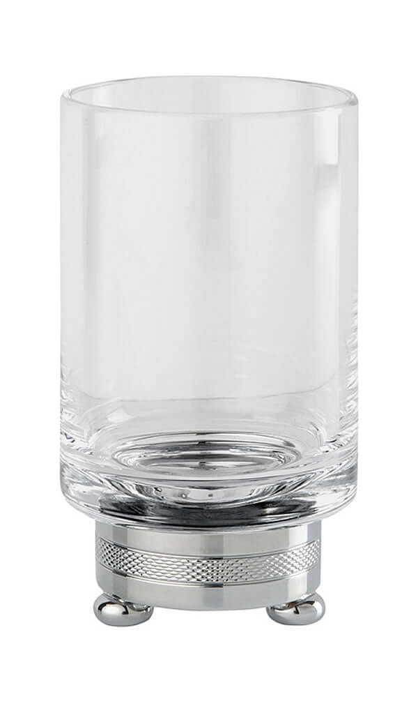 Cristallin "cesele" Bathroom Tumbler and Toothbrush Glass, each in 27 Finishes - Cristal & Bronze - Perfect Makeup Mirrors