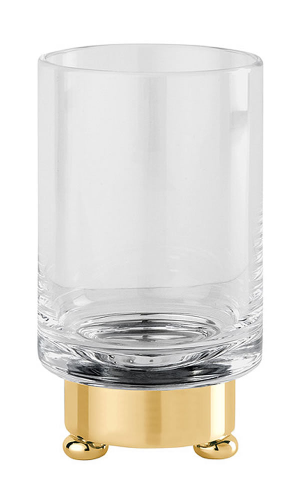 Cristallin "lisse" Bathroom Tumbler and Toothbrush Glass, each in 27 Finishes - Cristal & Bronze - Perfect Makeup Mirrors