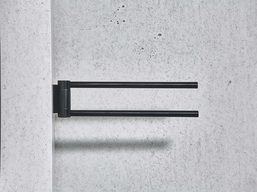 Keuco Black Collection Double Swivel 17" Towel Holder - OPEN BOX