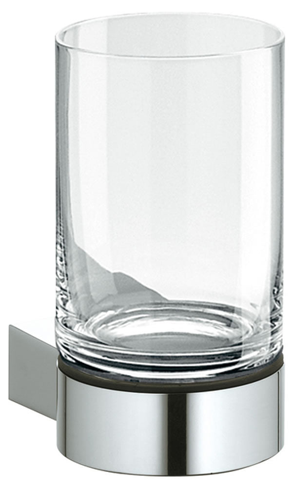 Plan Series Crystal Tumbler Holder, 3 Finishes - Keuco - Perfect Makeup Mirrors