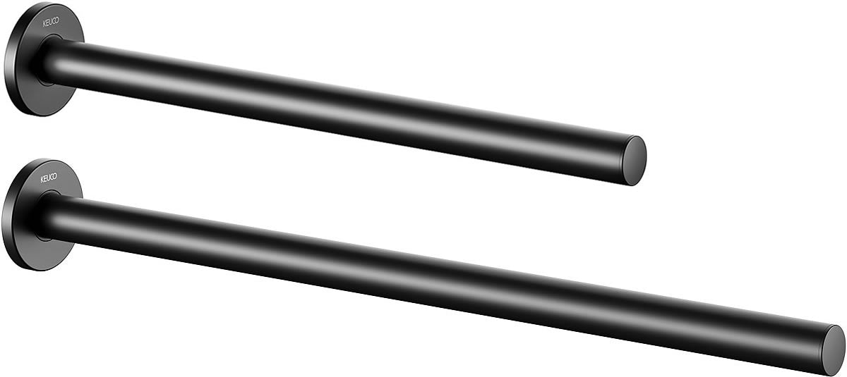 Black Collection Towel Holder, 13" or 17" - Keuco - Perfect Makeup Mirrors