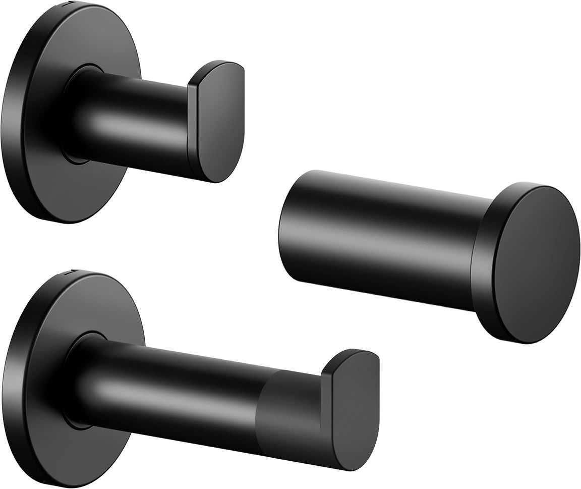Black Collection Towel Hooks in 3 Configurations - Keuco - Perfect Makeup Mirrors