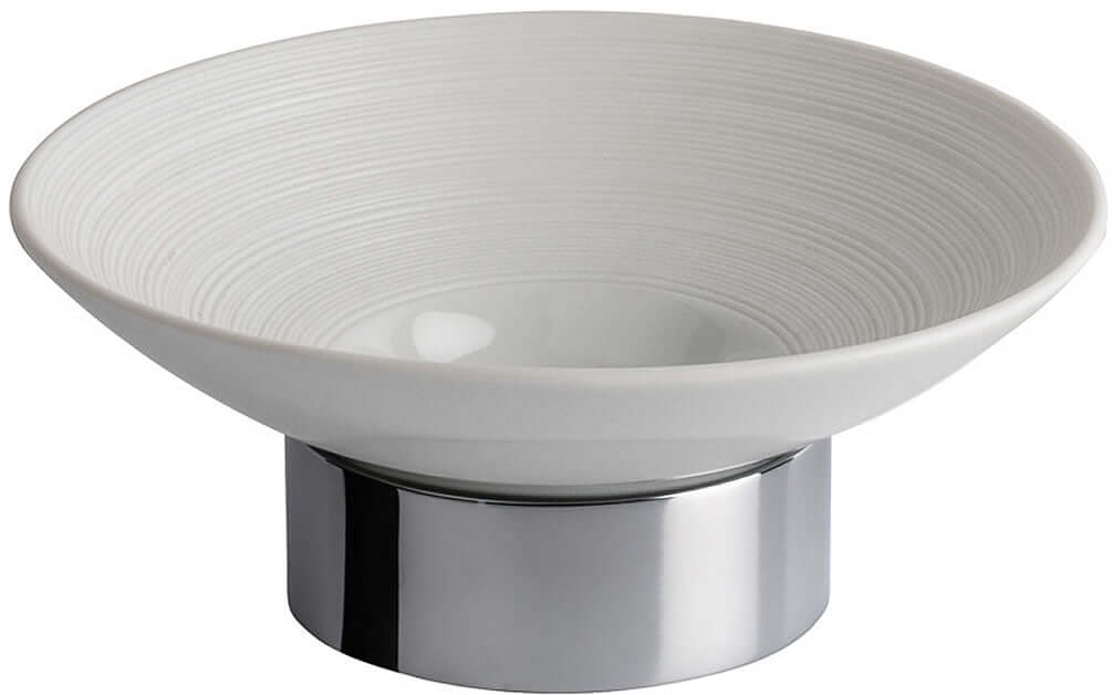 Serdaneli Hemisphere Round Limoges Porcelain Soap Dish